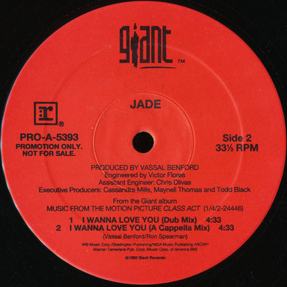 Jade (3) : I Wanna Love You (12", Promo)