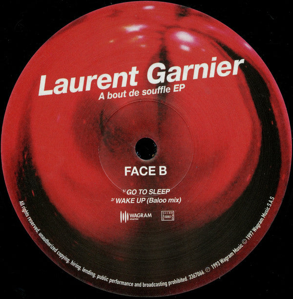 Laurent Garnier : A Bout De Souffle EP (12", EP, RE, RM)