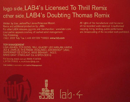 Lisa Lashes Vs. LAB4* : Unbelievable (Remixes) (12")