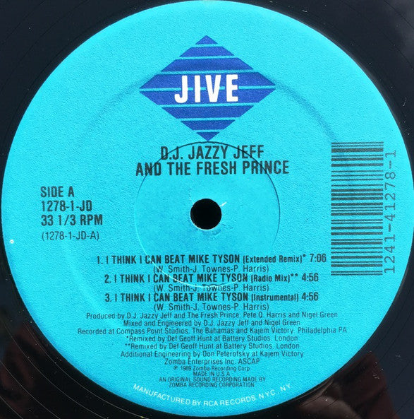 D.J. Jazzy Jeff And The Fresh Prince* : I Think I Can Beat Mike Tyson (12")