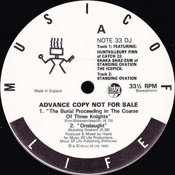 The 3 Knights / Standing Ovation : Burial Proceedings In The Coarse Of Three Knights / Onslaught (12", Promo)