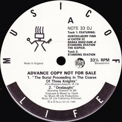 The 3 Knights / Standing Ovation : Burial Proceedings In The Coarse Of Three Knights / Onslaught (12", Promo)