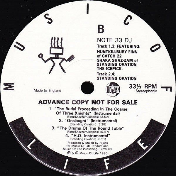 The 3 Knights / Standing Ovation : Burial Proceedings In The Coarse Of Three Knights / Onslaught (12", Promo)