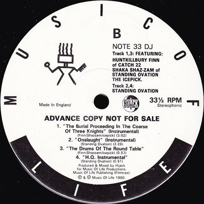 The 3 Knights / Standing Ovation : Burial Proceedings In The Coarse Of Three Knights / Onslaught (12", Promo)