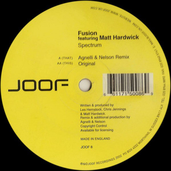 Fusion (9) Featuring Matt Hardwick : Spectrum (12")