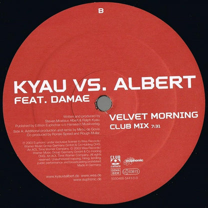 Kyau Vs. Albert* Feat. Damae : Velvet Morning  (12")