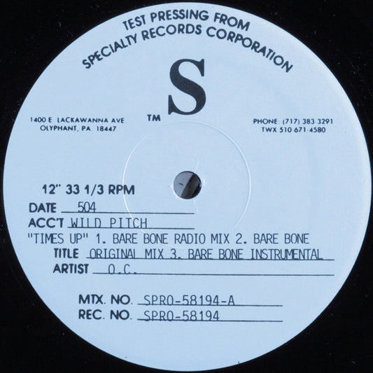 O.C. : Time's Up (12", TP)