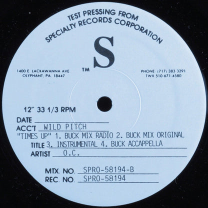 O.C. : Time's Up (12", TP)