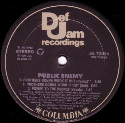 Public Enemy : Brothers Gonna Work It Out (12")