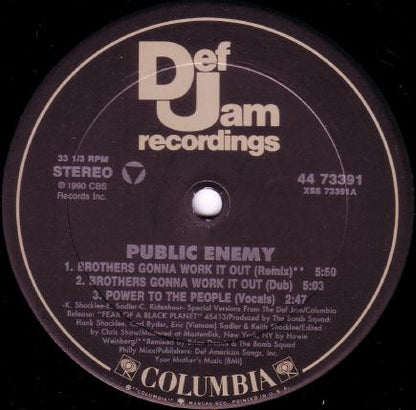 Public Enemy : Brothers Gonna Work It Out (12")