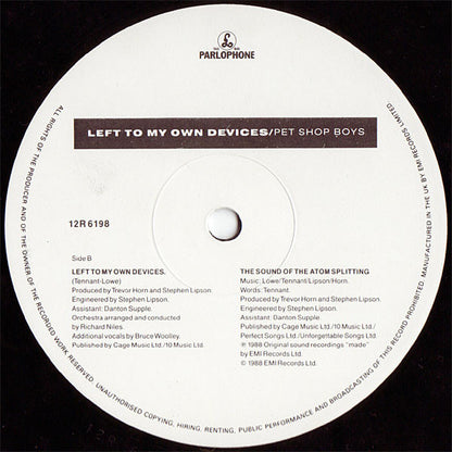 Pet Shop Boys : Left To My Own Devices (12", Single)