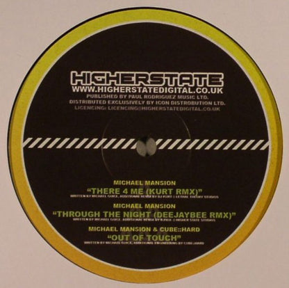 Michael Mansion / Michael Mansion & Cube::Hard : There 4 Me / Through The Night / Out Of Touch (12")