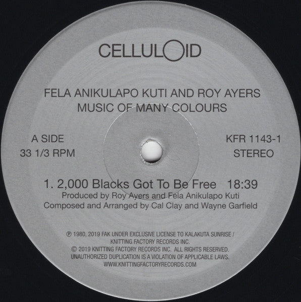Fela Anikulapo Kuti* And Roy Ayers : Music Of Many Colours (LP, Album, RE)