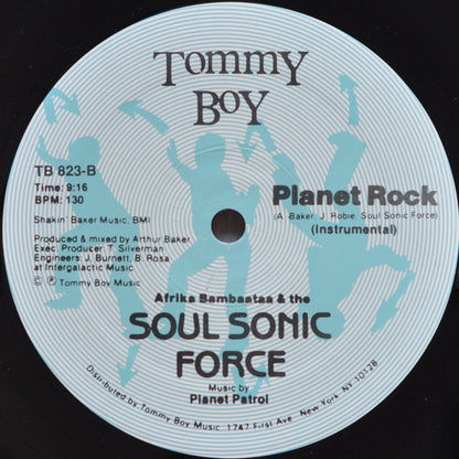 Afrika Bambaataa & Soulsonic Force Music By Planet Patrol : Planet Rock (12", Single, RE, RP, Blu)