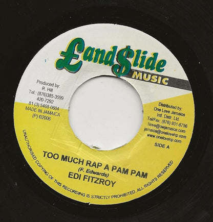 Edi Fitzroy : Too Much Rap A Pam Pam (7")