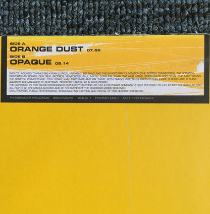 Aquasky : Orange Dust / Opaque (12", Promo)