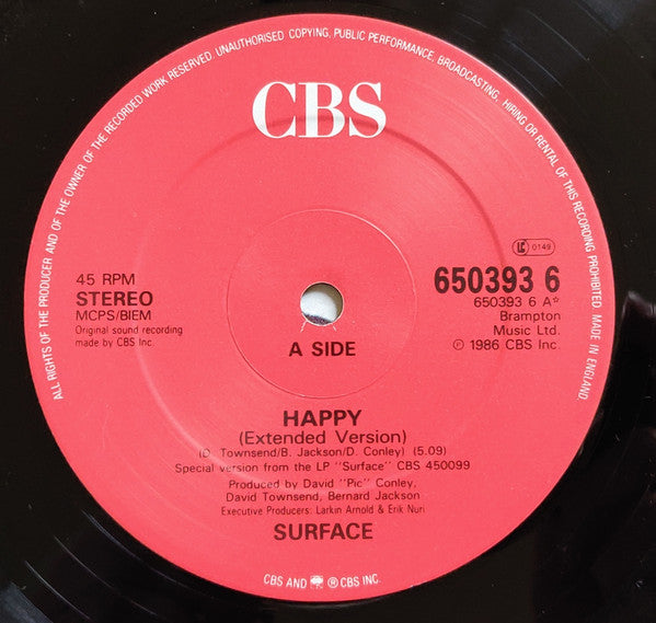 Surface : Happy (Extended Version) (12")