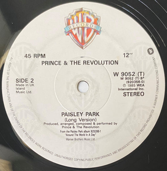 Prince & The Revolution* : Paisley Park (12", Single, Lon)