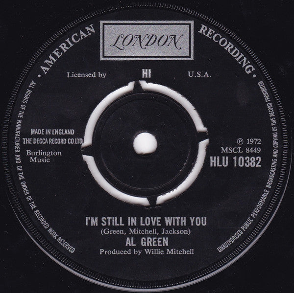 Al Green : I'm Still In Love With You (7", Single, 4-P)