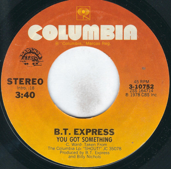 B.T. Express : What You Do In The Dark / You Got Something (7", Styrene, Ter)
