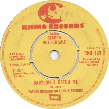 Father Richard Ho Lung & Friends : Sinner  (7", Single, Promo)