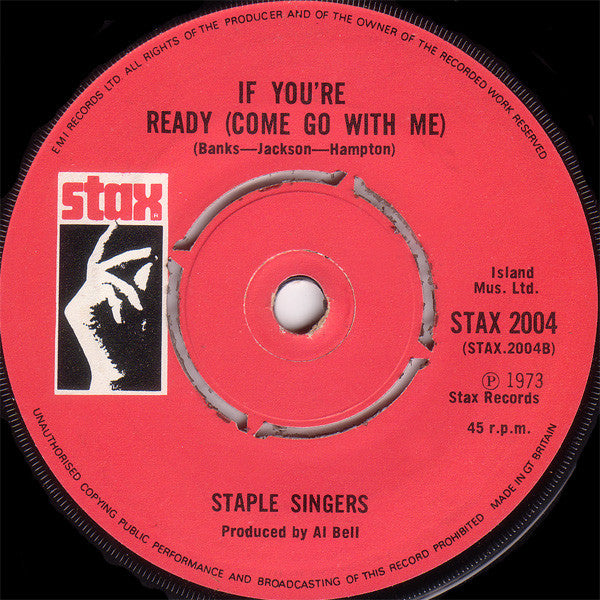 The Staple Singers : I'll Take You There / If You're Ready (Come Go With Me) (7", RE)