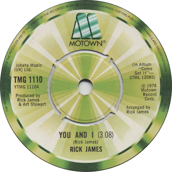 Rick James : You And I (7", Gre)