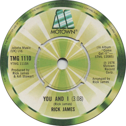 Rick James : You And I (7", Gre)