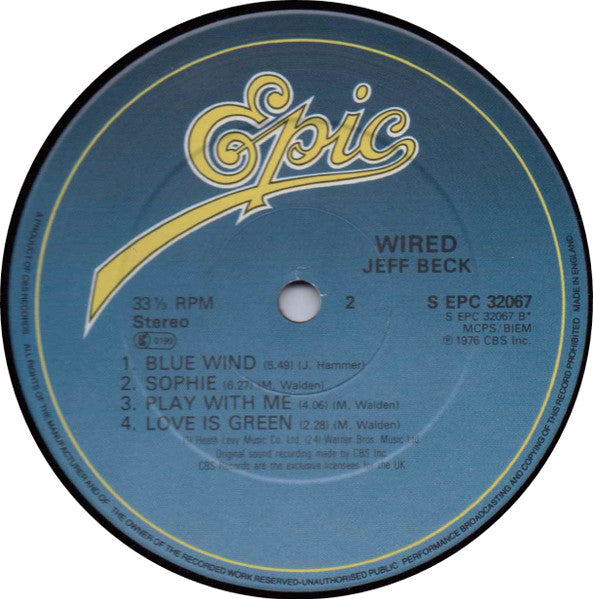 Jeff Beck : Wired (LP, Album, RE, Blu)