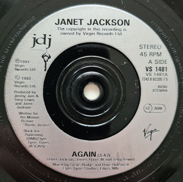 Janet Jackson : Again (7", Single)
