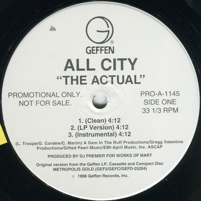 All City : The Actual / Priceless (12", Promo)