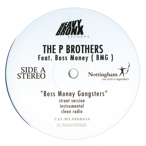 The P Brothers* Featuring Boss Money (BMG)* : Boss Money Gangsters (12")