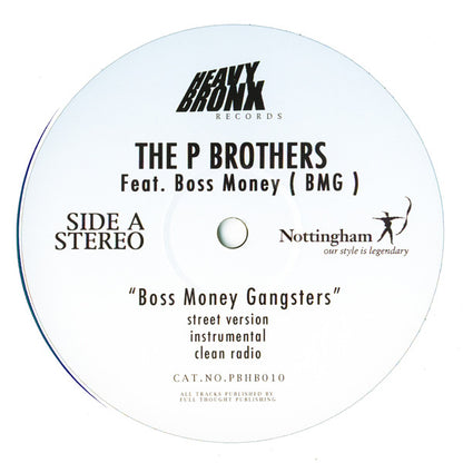 The P Brothers* Featuring Boss Money (BMG)* : Boss Money Gangsters (12")