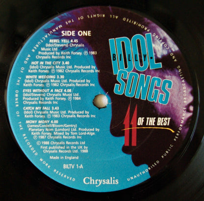 Billy Idol : Idol Songs - 11 Of The Best (LP, Comp)
