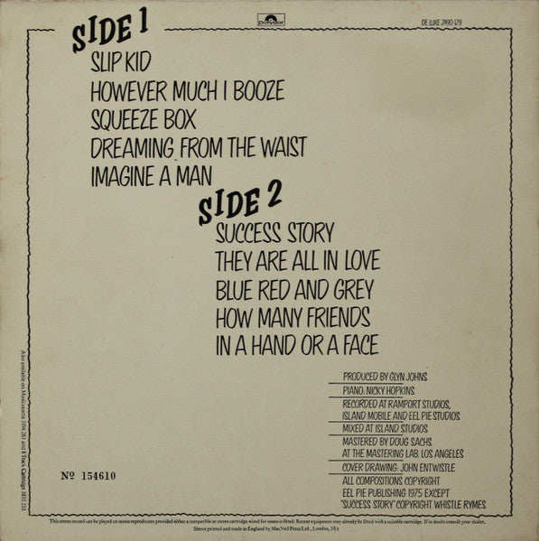 The Who : The Who By Numbers (LP, Album, Ltd, Num)