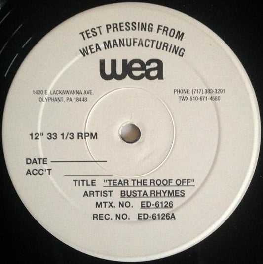 Busta Rhymes : Tear The Roof Off (12", TP)