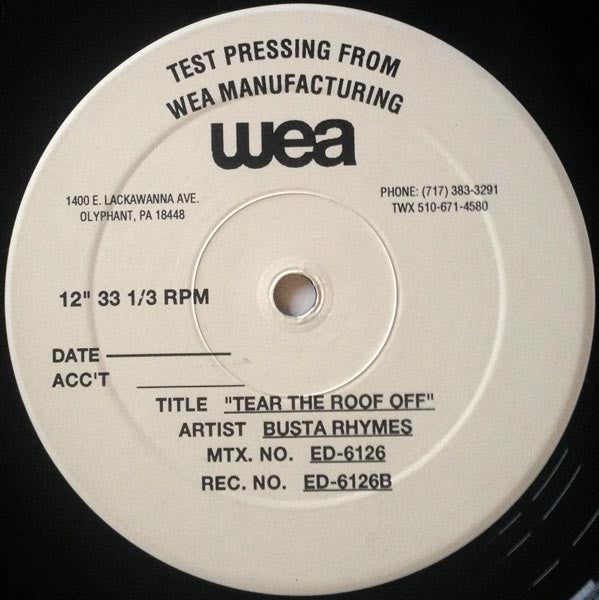Busta Rhymes : Tear The Roof Off (12", TP)