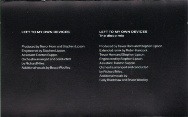 Pet Shop Boys : Left To My Own Devices (Cass, Single)