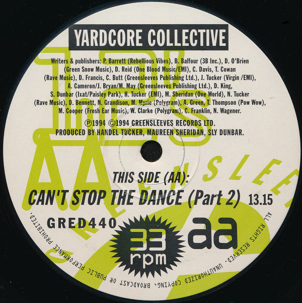 Yardcore Collective : Can't Stop The Dance (12")
