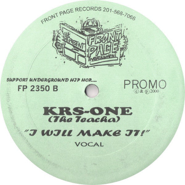 KRS-One, The Teacha : No Wack DJ's / I Will Make It (12", Promo)