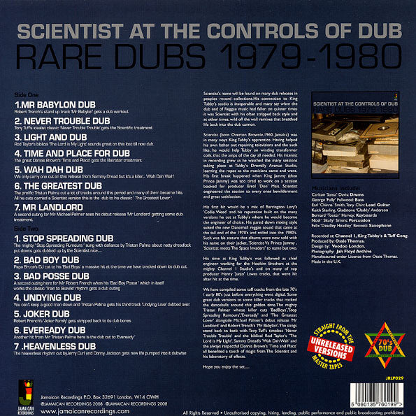 Scientist : Scientist At The Controls Of Dub: Rare Dubs 1979-1980 (LP, Comp, 180)