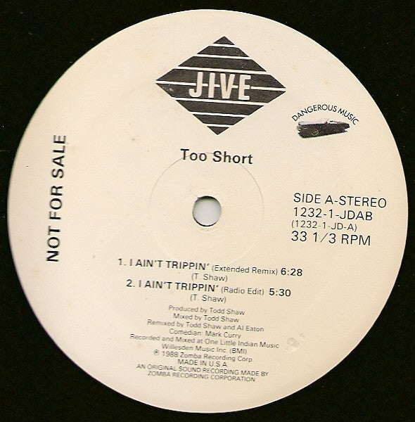 Too Short : I Ain't Trippin' (12", Promo)