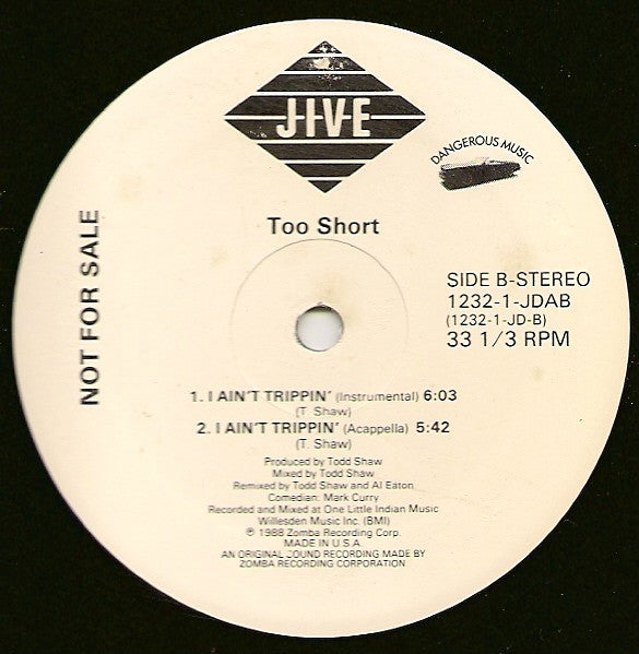 Too Short : I Ain't Trippin' (12", Promo)