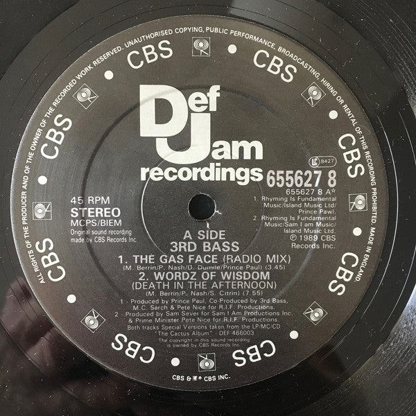 3rd Bass : The Gas Face (12")