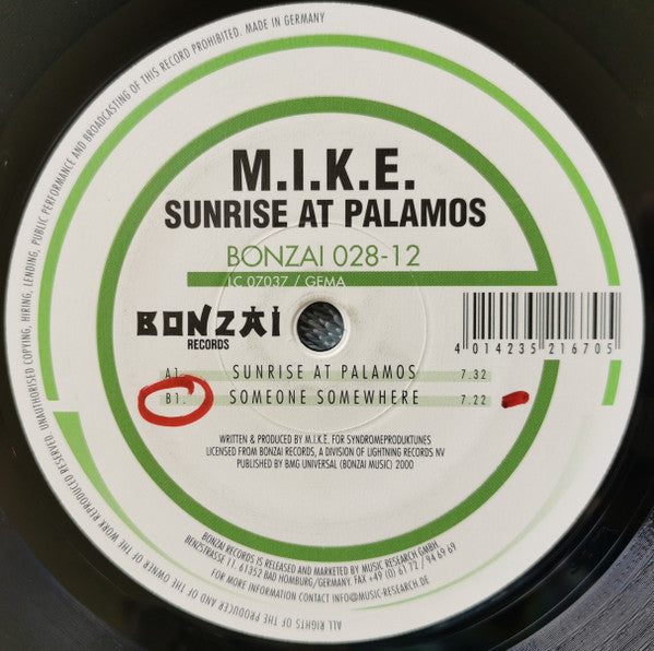 M.I.K.E. : Sunrise At Palamos (12")