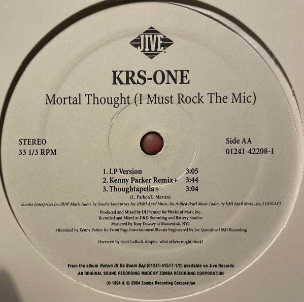 KRS-One : Return Of The Boom Bap (12", Maxi)