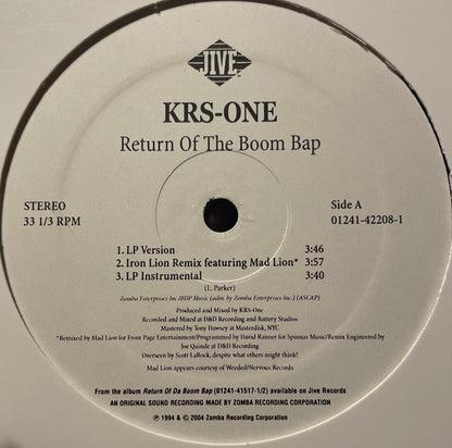 KRS-One : Return Of The Boom Bap (12", Maxi)
