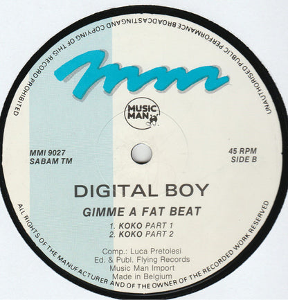 Digital Boy : Gimme A Fat Beat (Remix) / Kokko (12")