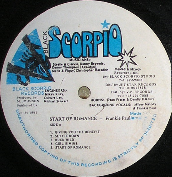 Frankie Paul : Start Of Romance (LP, Album)