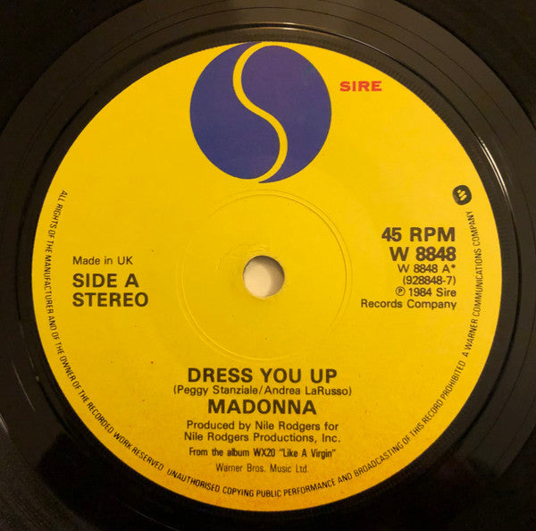 Madonna : Dress You Up (7", Single, Pap)